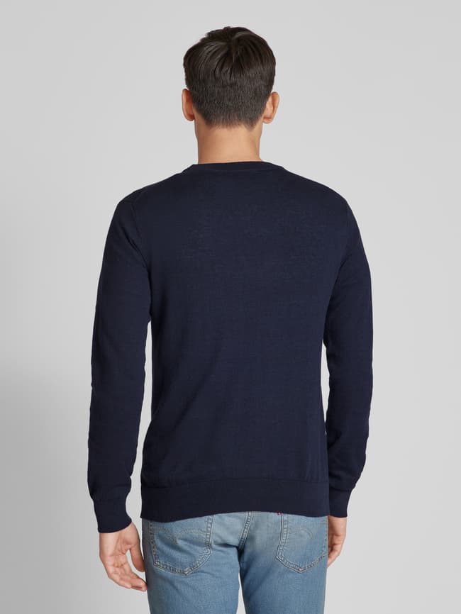 Scotch & Soda Strickpullover mit Label-Detail (dunkelblau) online 