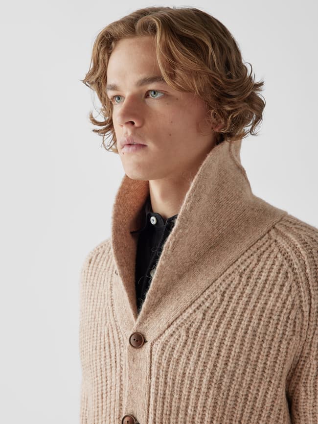 Marco Polo Strickjacke Herren Strickjacke Marco Polo Beige Polo