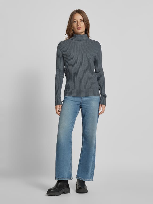 Christian Berg Woman Strickpullover mit Rollkragen (mittelgrau