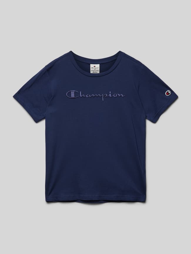 CHAMPION T Shirt mit Runfdhalsausschnitt dunkelblau online kaufen