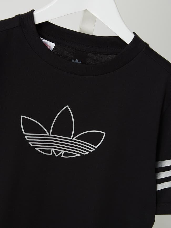 Adidas originals outline t-shirt in black best sale