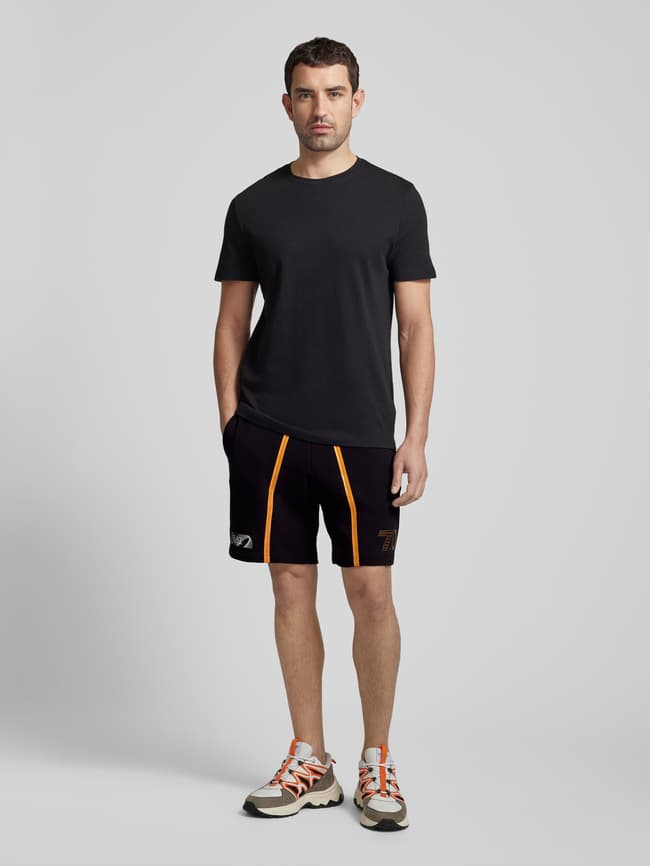 EA7 Emporio Armani Sweatshorts aus reiner Baumwolle (black) online 