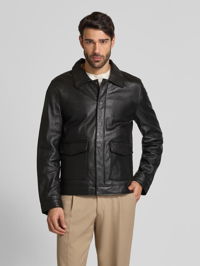 Kup online Gipsy Kurtka skórzana z kieszeniami z patką model