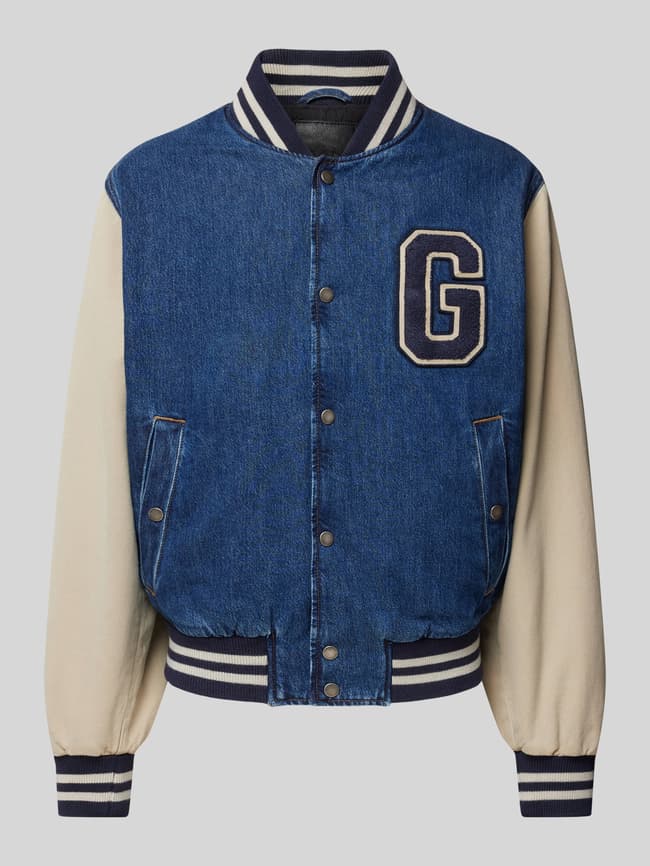 Denim Varsity Jacket Gant Jeans Jacke Gant Baseball Jacke Leather