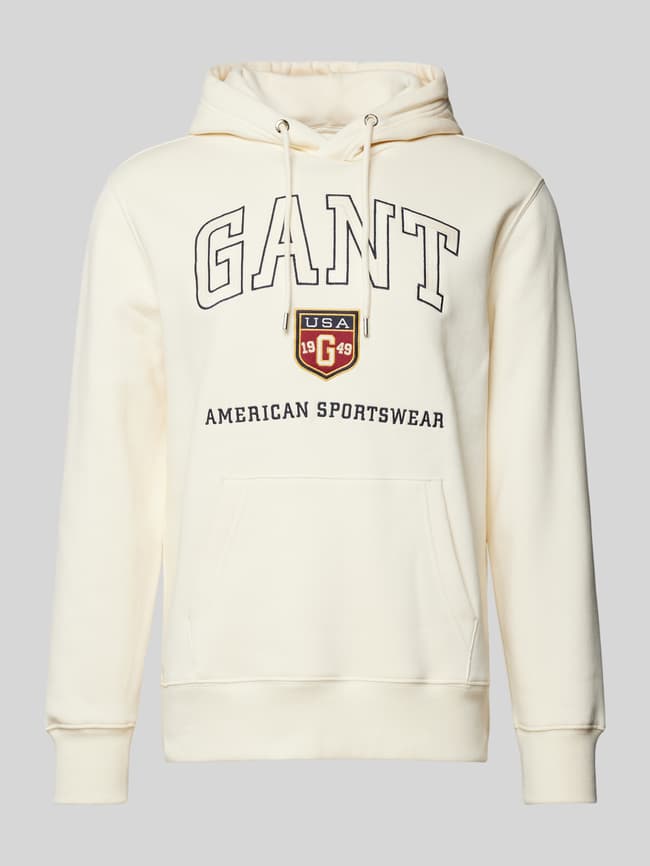 Gant Hoodie mit Label-Print (offwhite) online kaufen