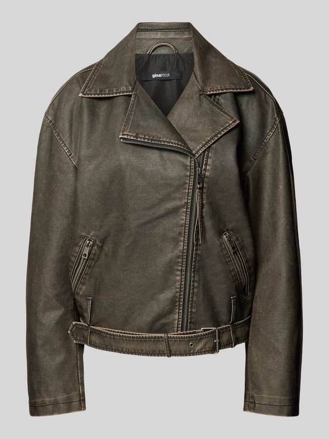 Gina Tricot Bikerjack met ritszakken in zwart online kopen P&C