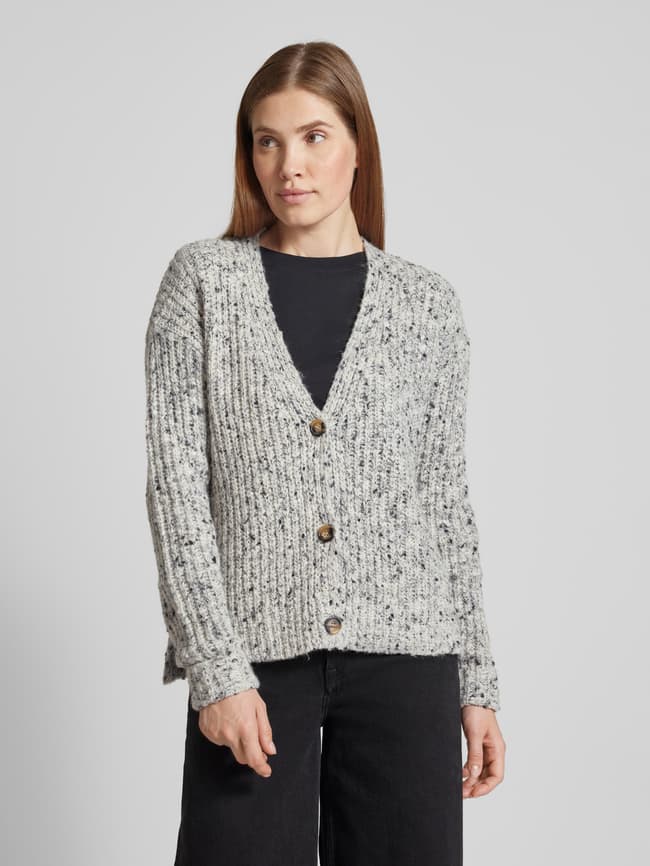 Christian Berg Woman Cardigan mit V-Ausschnitt (hellgrau melange