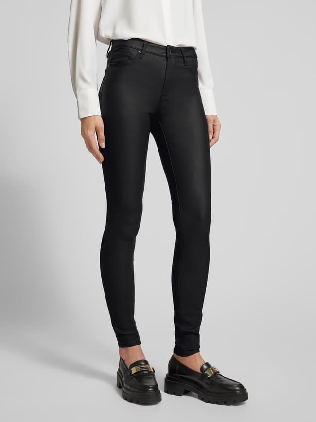 ARMANI EXCHANGE Super Skinny Fit Jeans in Leder-Optik (black 