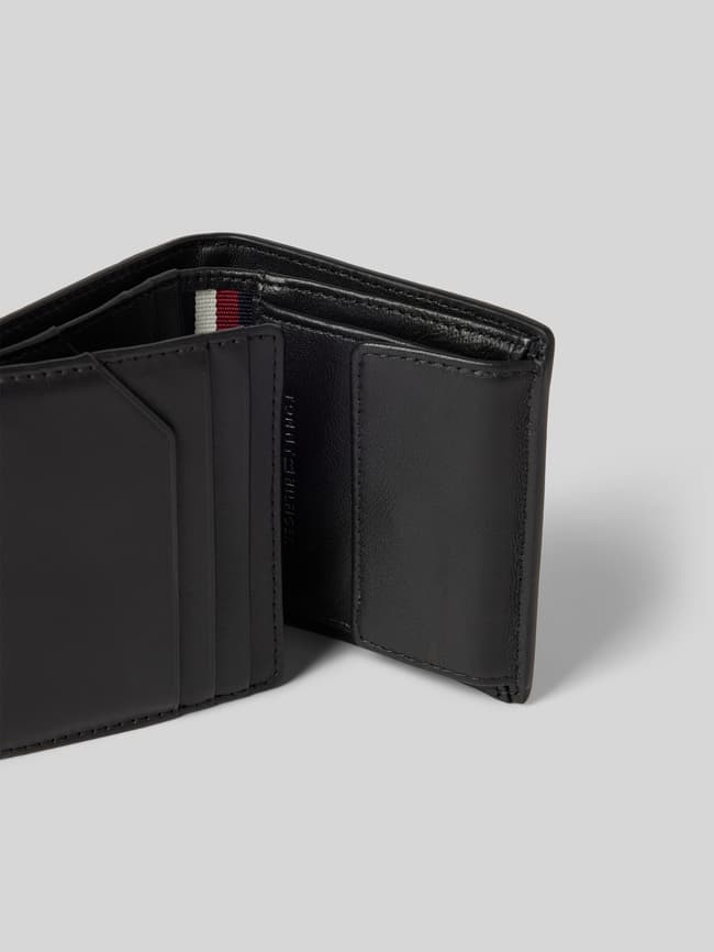 Tommy Hilfiger Portemonnaie aus Nappaleder mit Label-Detail (black 