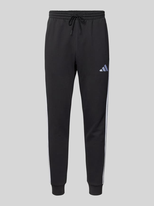 Adidas originals joggers slim fit with logo embroidery black best sale