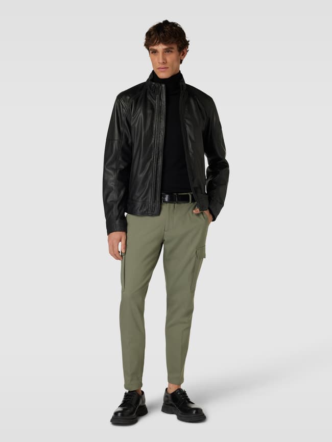 Strellson Lederjacke mit Stehkragen Modell 'Preston' (black