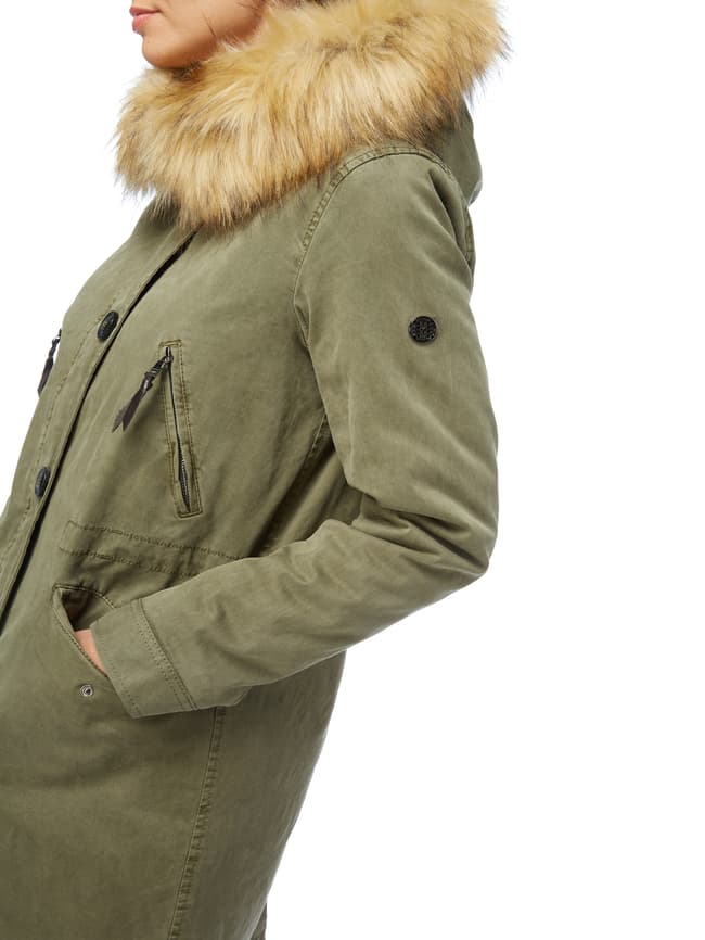 Blonde No. 8 Parka mit Kapuzenfutter aus Lammfell Khaki