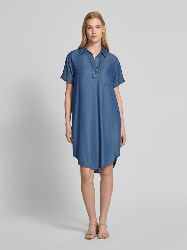 OPUS Knielange jeansjurk met borstzak, model 'Wasya' in