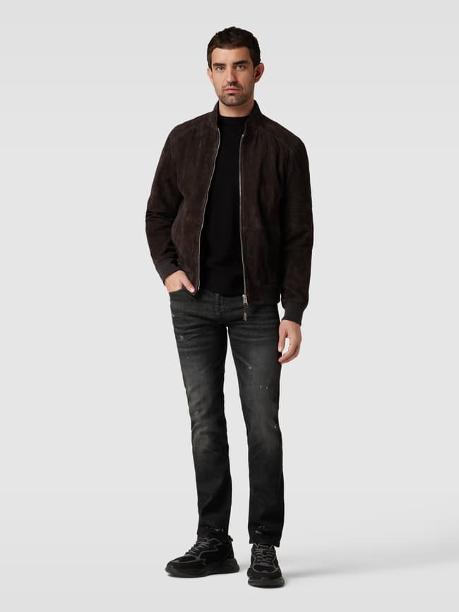 Milestone Leren jack met opstaande kraag, model 'Emilio' in offwhite online kopen | P&C