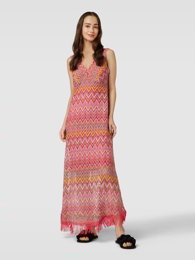 Ana Alcazar Midi-jurk met V-hals in felroze online kopen P&C