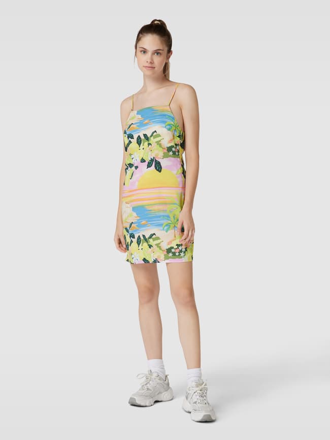 EDITED Mini jurk met all over print model Jola in geel online