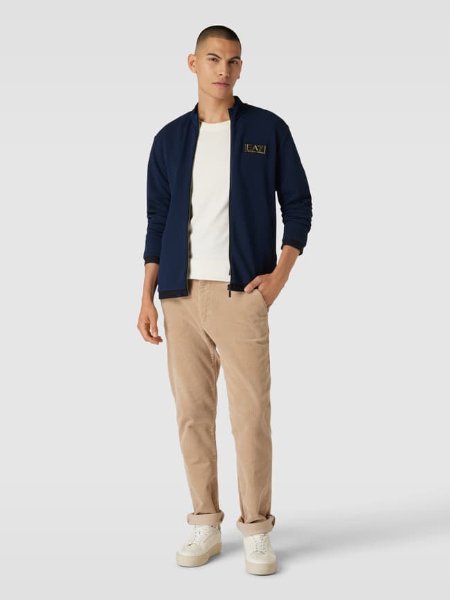 EA7 Emporio Armani Sweatjacke mit Label-Applikation (marine 