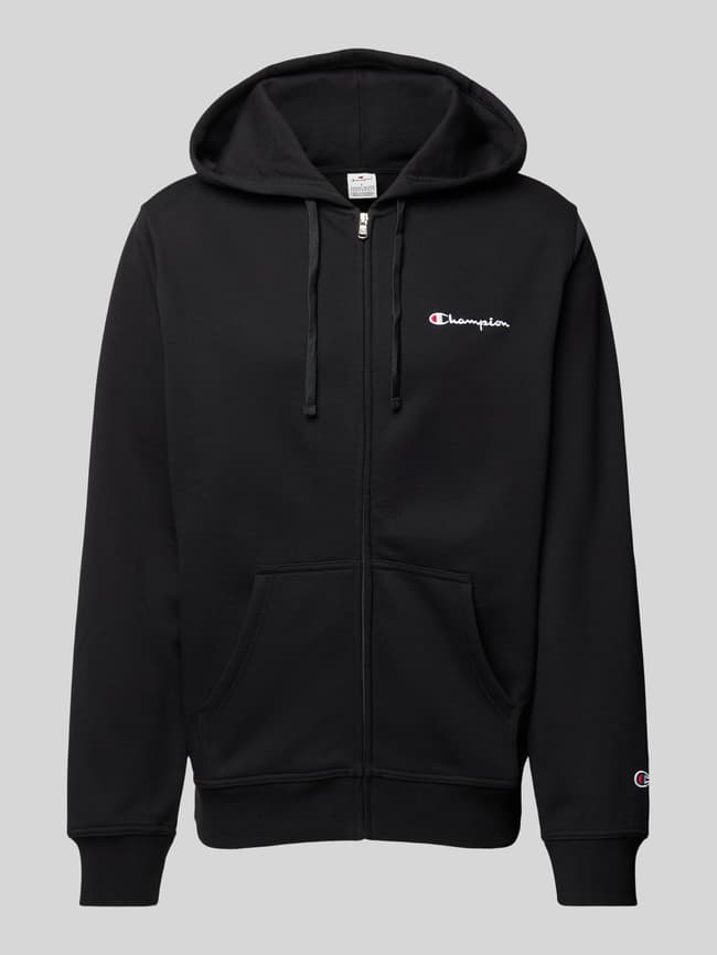 CHAMPION Sweatjacke mit Label-Stitching (black) online kaufen