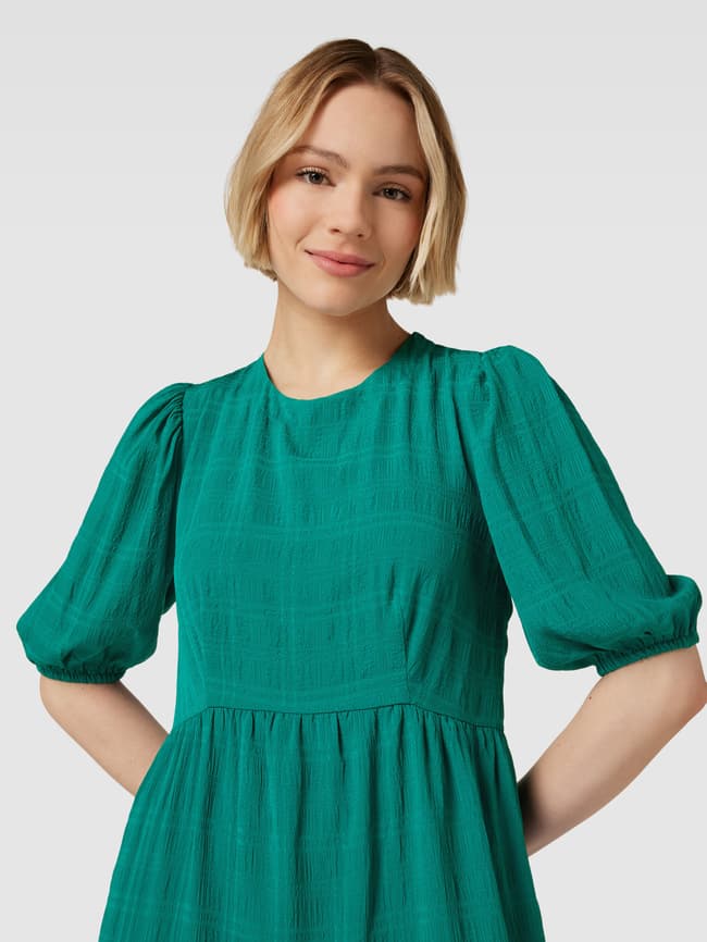 Esprit Collection Midi-jurk met structuurmotief in smaragdgroen - Main Image