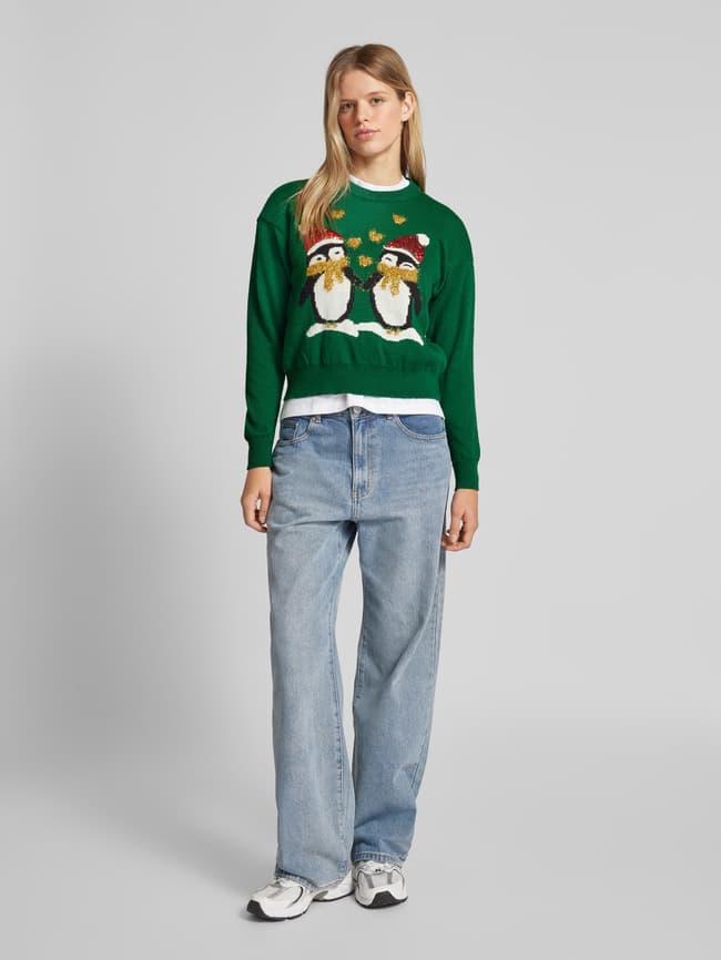 Only Strickpullover mit Weihnachtsmotiv (gruen) online kaufen