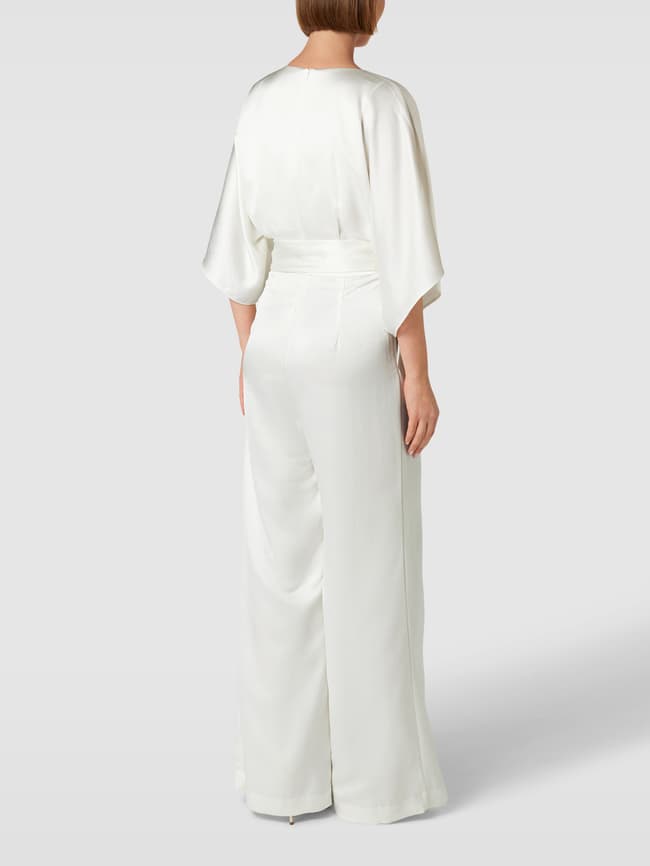 HUGO Jumpsuit met V-hals, model 'Kalaisa' in offwhite online kopen