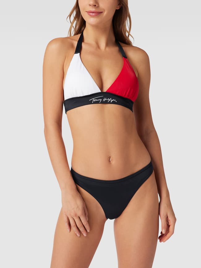 TOMMY HILFIGER Bikini Oberteil mit Neckholder marine online kaufen