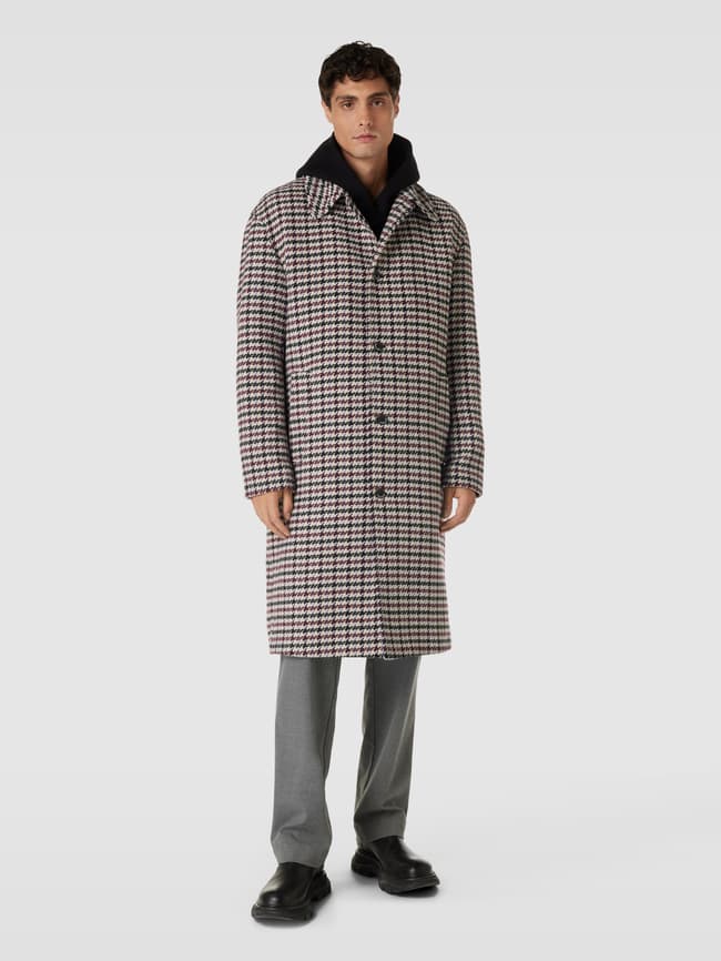 JAKE*S STUDIO MEN Mantel mit Hahnentrittmuster (sand melange