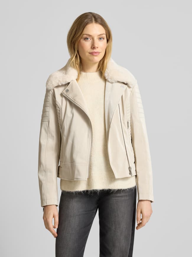 Guess Bikerjacke mit Reißverschlusstaschen Modell 'DARCEY' (ecru