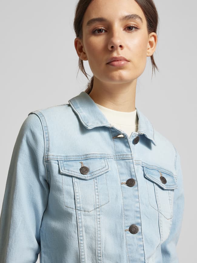 Noisy May Jeansjacke mit Pattentaschen Modell 'DEBRA' (hellblau