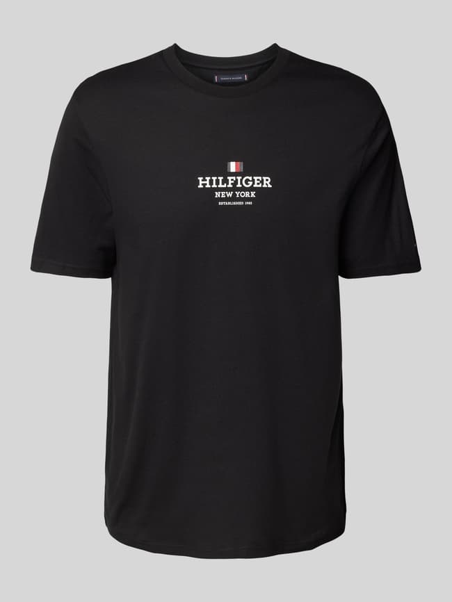 Tommy Hilfiger T Shirt mit Label Print Black