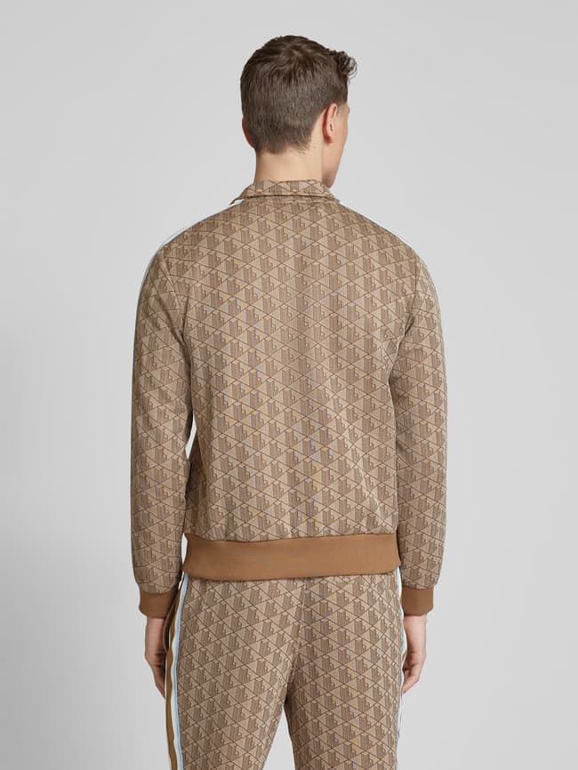 Lacoste Sweatjacke mit Allover-Muster (beige) online kaufen