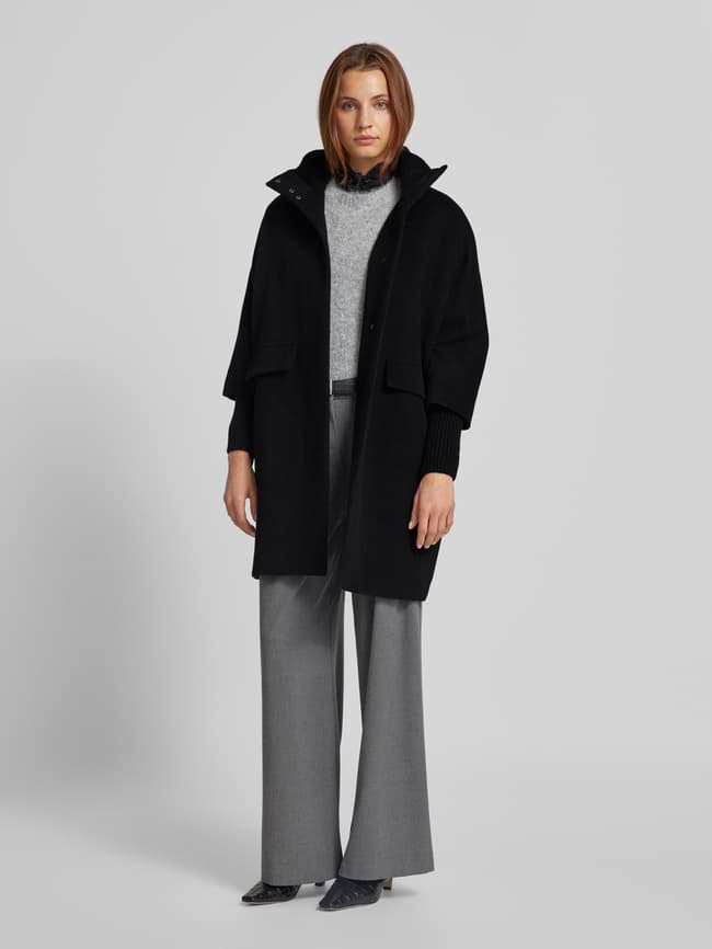 Comma Mantel Schwarzer Klassischer Wollmantel Comma Mantel Mit