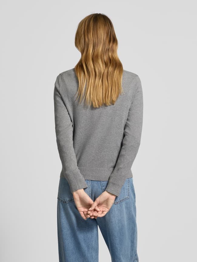 Tommy Hilfiger Strickpullover mit Logo-Stitching (mittelgrau