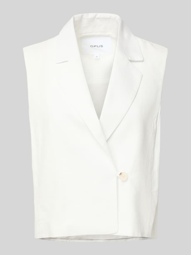 OPUS Damesvest | Vest WINO Regular van BCI Cotton Linnen Mix, natuurlijk glas, 38