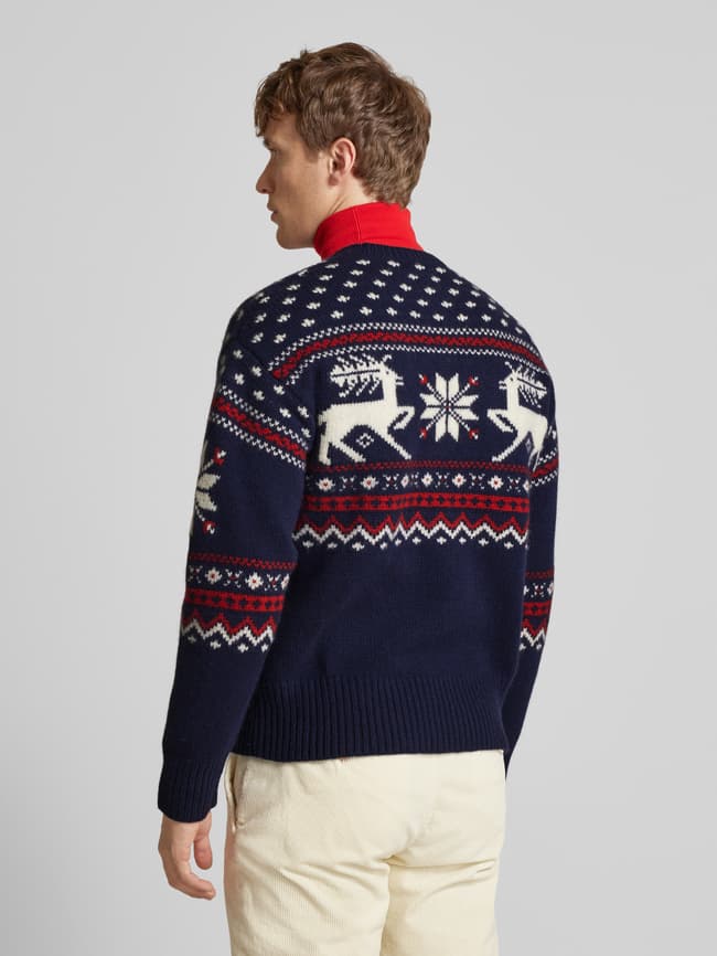 Polo Ralph Lauren Wollpullover mit Label-Stitching (marine