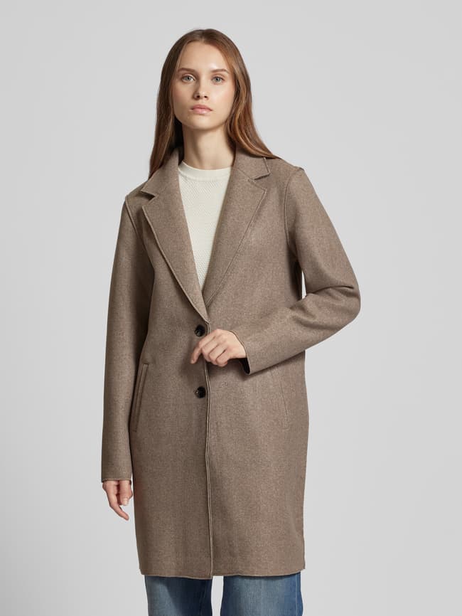 Only Regular Fit Mantel mit Reverskragen Modell 'CARRIE' (taupe