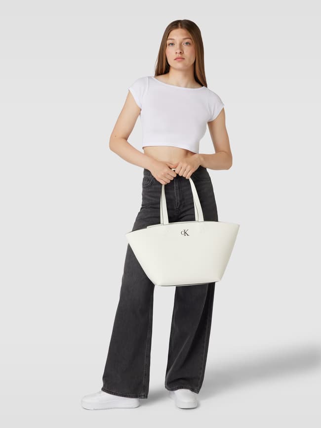 Calvin Klein Jeans Shopper mit Label-Detail (weiss) online kaufen