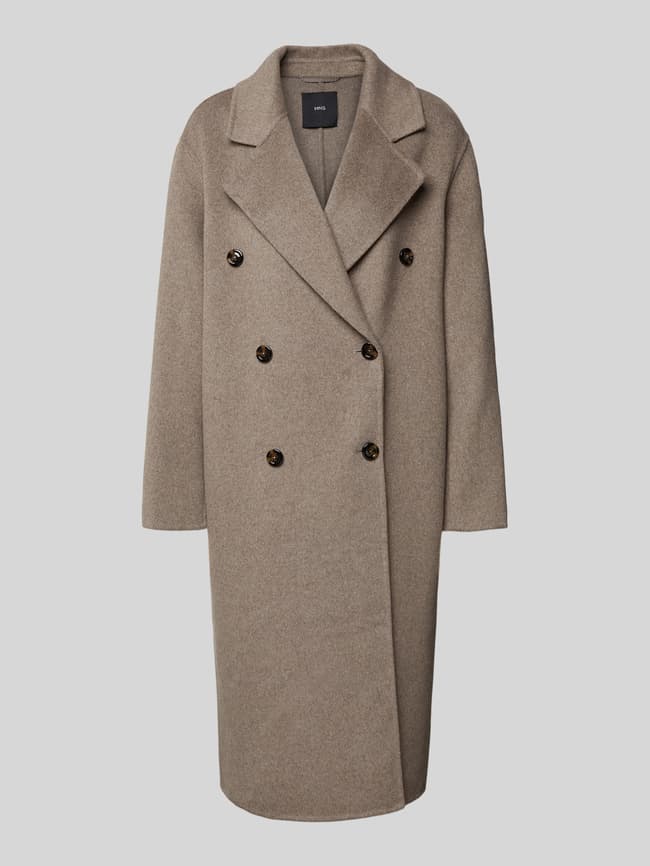 Mango Wollmantel mit Reverskragen Modell 'PICAROL' (mittelbraun