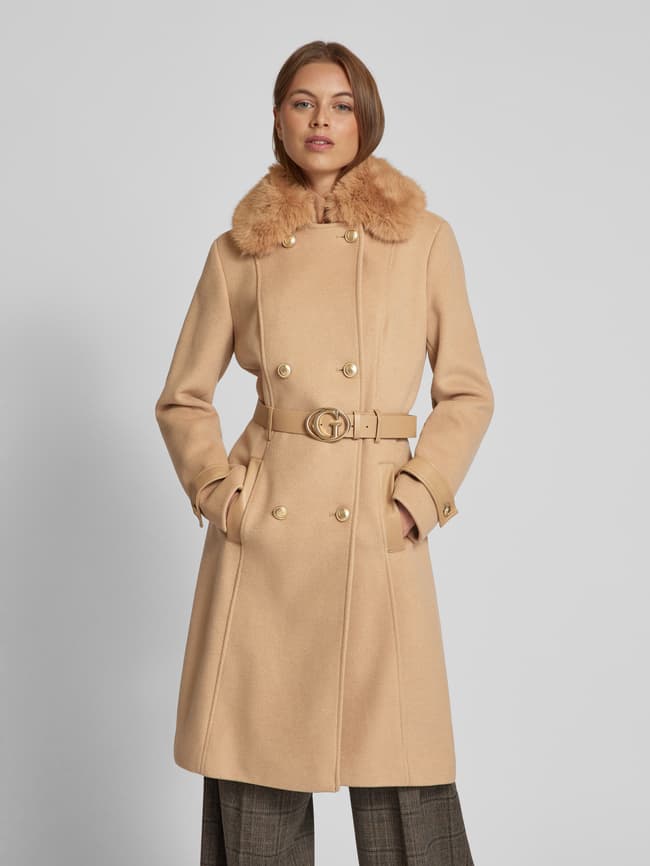 Amelia Kurzmantel Creme Damen Guess Mantel Mit Umlegekragen Modell