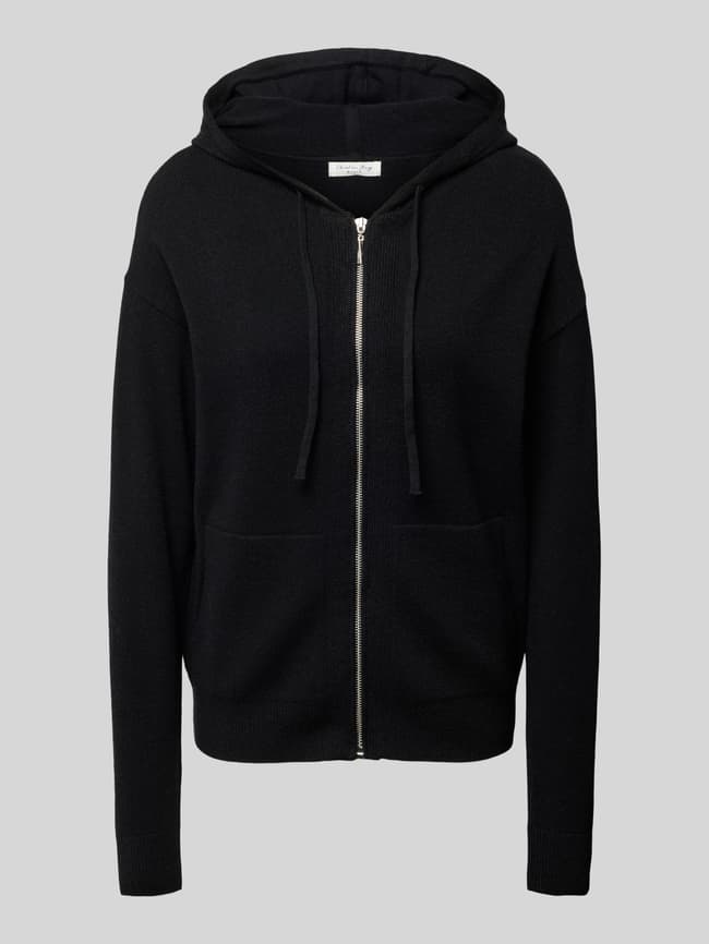 Christian Berg Woman Strickjacke aus Viskose-Mix mit Kapuze (black