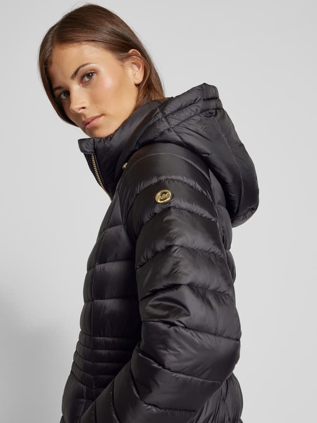 Hood Steppmantel GÃ¼rtel Michael Kors Schwarze Jeansjacke Mit