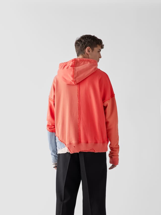 Greg Lauren Hoodie im Patchwork-Look (rot) online kaufen