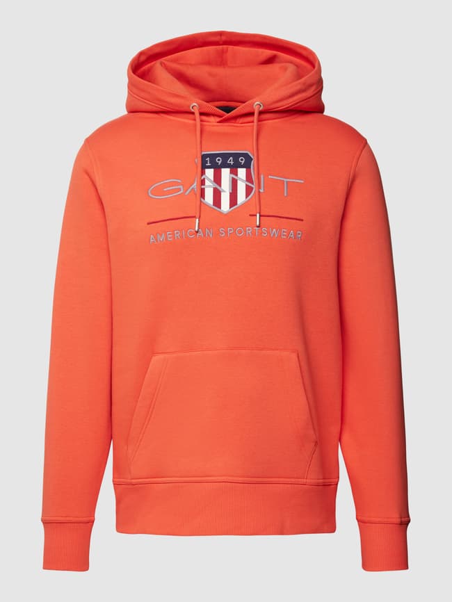 Gant Hoodie mit Label-Stitching Modell 'ARCHIVE SHIELD' (orange