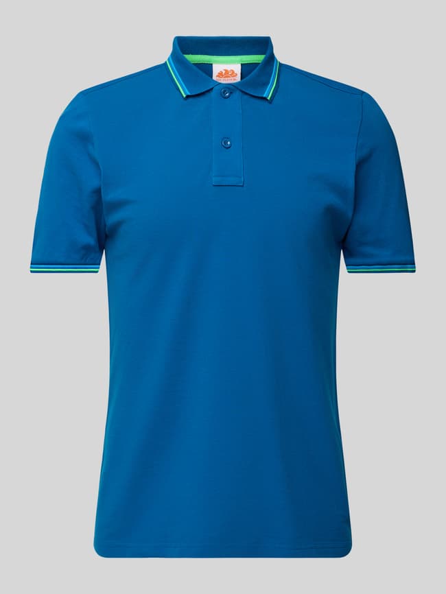 Sundek Poloshirt mit kurzer Knopfleiste Modell 'Brice' (blau