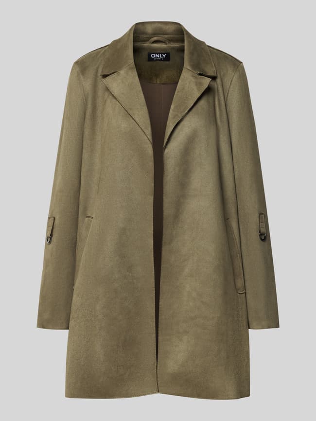 Only Regular Fit Mantel mit Velours-Optik Modell 'JOLINE' (oliv
