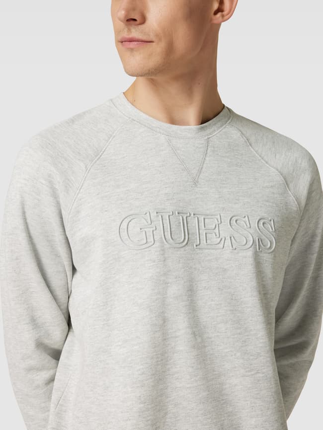 Guess Sweatshirt mit Label-Stitching (mittelgrau melange) online