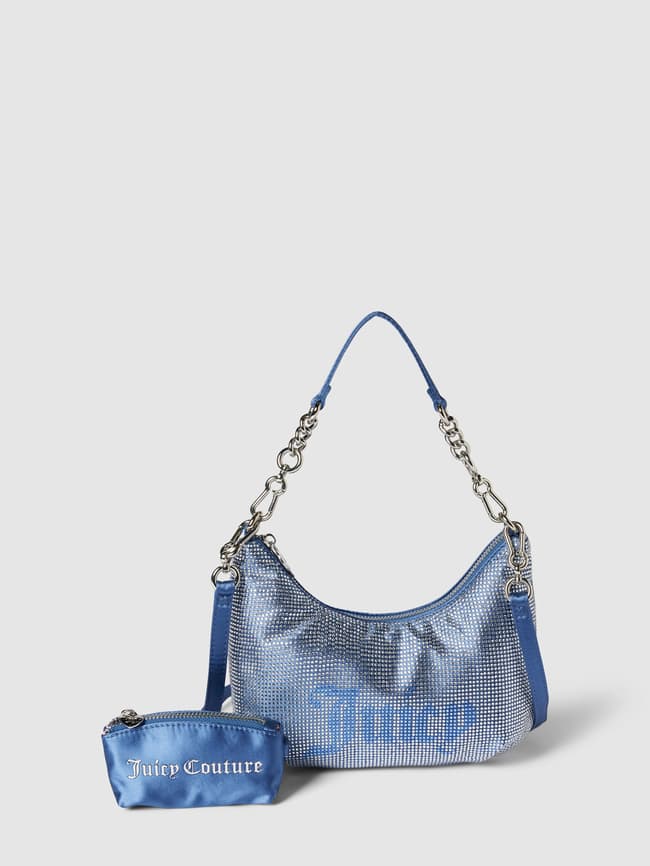 Juicy Couture Hobo Bag mit Allover Ziersteinbesatz Modell HAZEL hellblau online kaufen