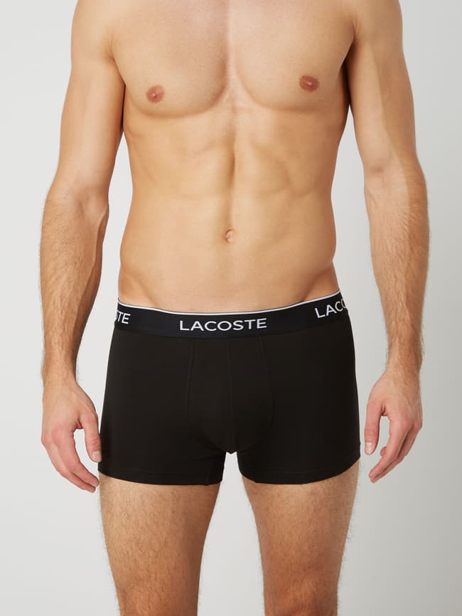 Black Lacoste Mens 3-Pack Branded Jersey Trunks - Get The Label