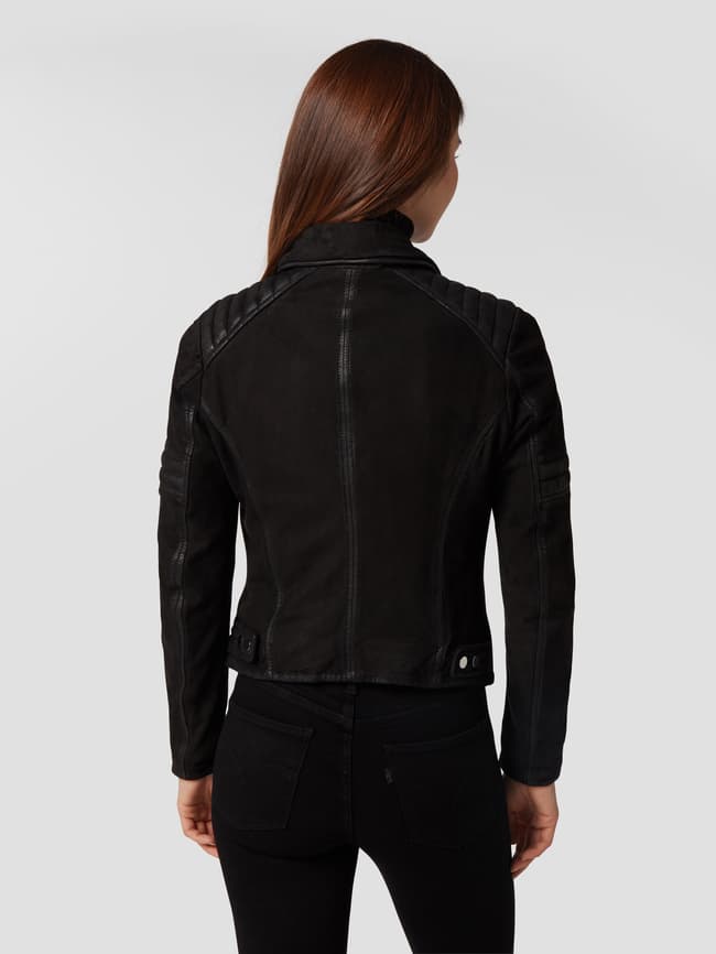 Gipsy Slim Fit Lederjacke im Biker-Look beschichtet (black