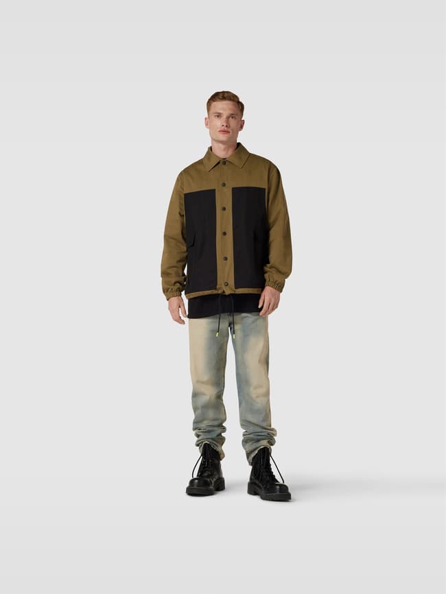 MSGM Jacke mit Kontrast-Details (oliv) online kaufen
